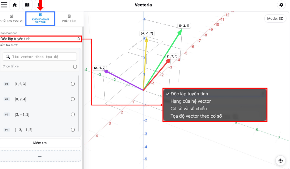 Các công cụ Không gian vector
