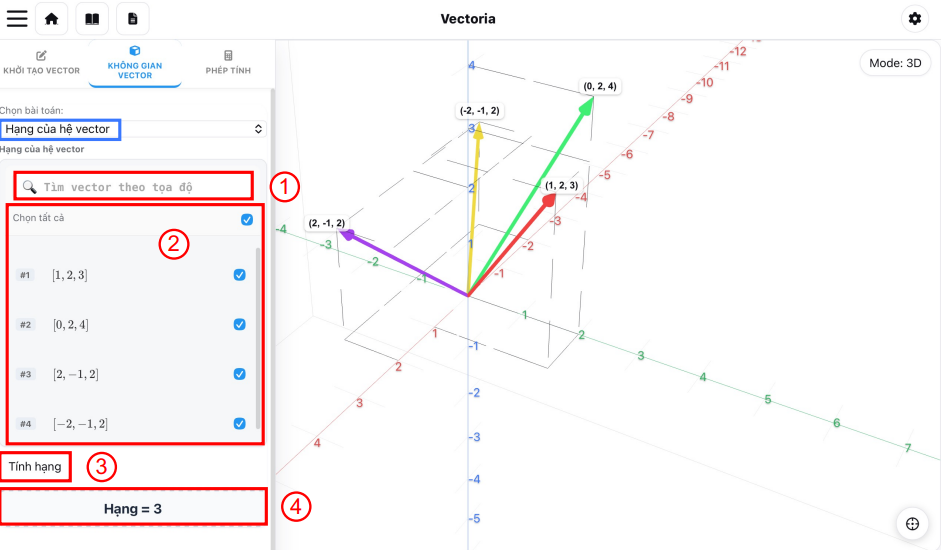 Bài toán Hạng của hệ vector